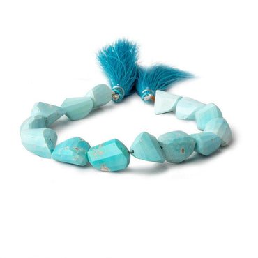 12x10-14x12mm Treated Turquoise faceted nuggets 8 inch 12 beads (ONLINE ORDER ONLY)