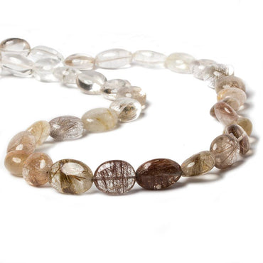 12x10-15x10mm Rutilated Quartz plain oval beads 16 inch 31 pieces (ONLINE ORDER ONLY)