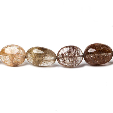 12x10-15x10mm Rutilated Quartz plain oval beads 16 inch 31 pieces (ONLINE ORDER ONLY)