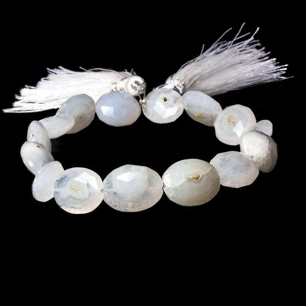 12x10-15x11mm Peacock Solar Quartz faceted oval nugget beads 8 inch 11 pieces (ONLINE ORDER ONLY)