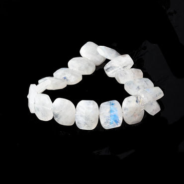 12x10-15x11mm Rainbow Moonstone Faceted Cushion Beads 7.5 inch 16 pieces (ONLINE ORDER ONLY)