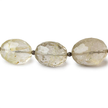 12x10-18x14mm Golden Rutilated Quartz straight drilled faceted oval beads 18 inch 17 pieces AA (ONLINE ORDER ONLY)
