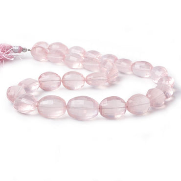 12x10-22x14mm Rose Quartz Checkerboard faceted ovals 16 inch 27 beads AAA (ONLINE ORDER ONLY)