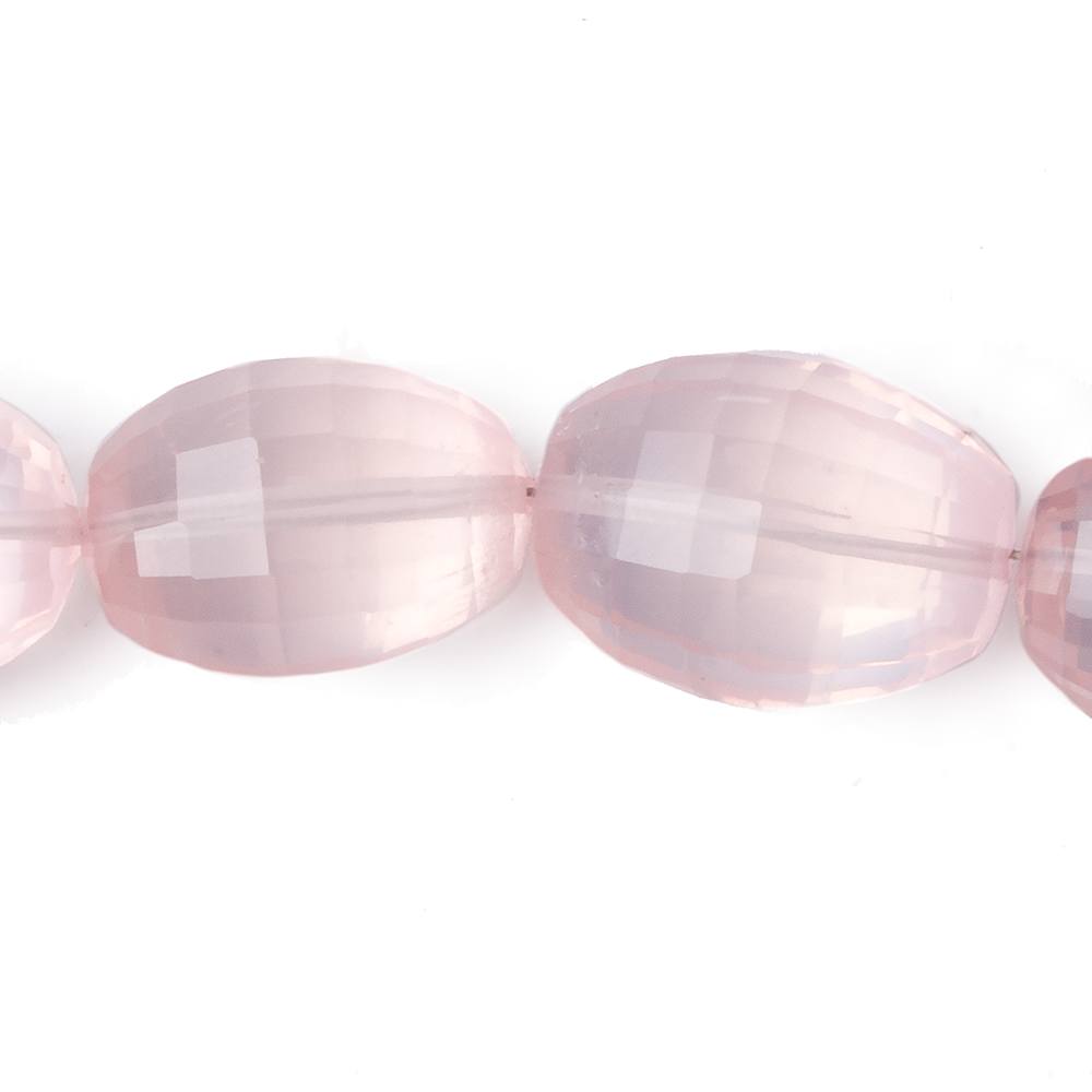12x10-22x14mm Rose Quartz Checkerboard faceted ovals 16 inch 27 beads AAA (ONLINE ORDER ONLY)