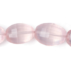 12x10-22x14mm Rose Quartz Checkerboard faceted ovals 16 inch 27 beads AAA (ONLINE ORDER ONLY)