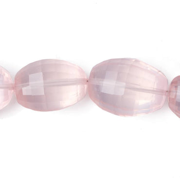 12x10-22x14mm Rose Quartz Checkerboard faceted ovals 16 inch 27 beads AAA (ONLINE ORDER ONLY)