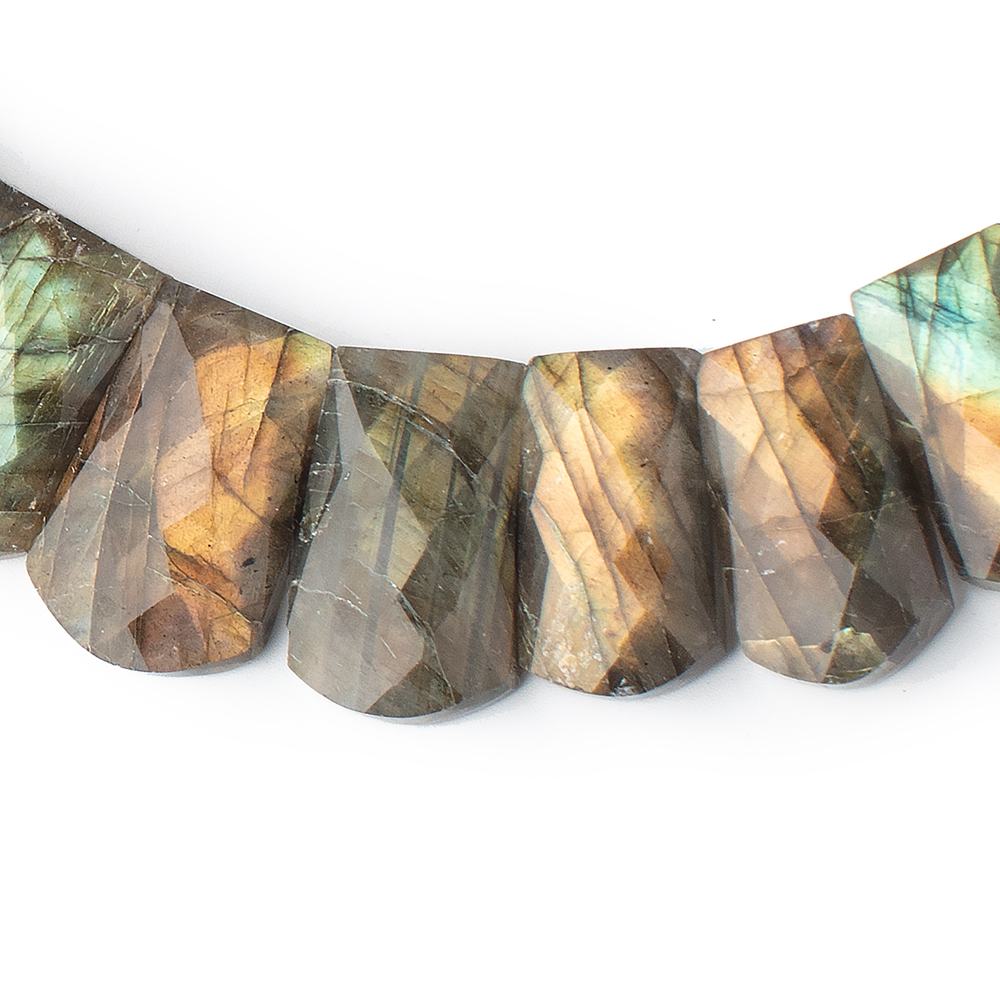 12x10-22x14mm Labradorite double drilled faceted fancy shape collar 38 beads (ONLINE ORDER ONLY)