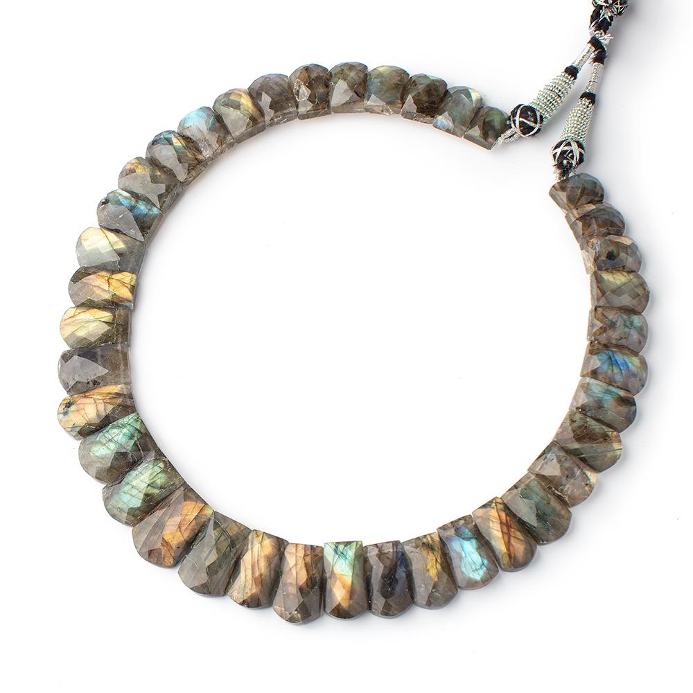 12x10-22x14mm Labradorite double drilled faceted fancy shape collar 38 beads (ONLINE ORDER ONLY)