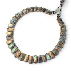 12x10-22x14mm Labradorite double drilled faceted fancy shape collar 38 beads (ONLINE ORDER ONLY)