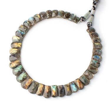 12x10-22x14mm Labradorite double drilled faceted fancy shape collar 38 beads (ONLINE ORDER ONLY)