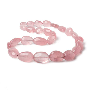 12x10-24x17mm Rose Quartz plain nuggets 19 inch 26 beads AAA (ONLINE ORDER ONLY)