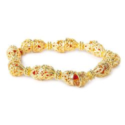 12x10mm 22kt Gold plated Copper Filigree Bead Caps 8 inch 18 pieces (ONLINE ORDER ONLY)