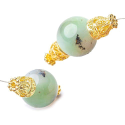 12x10mm 22kt Gold plated Copper Filigree Bead Caps 8 inch 18 pieces (ONLINE ORDER ONLY)