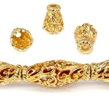 12x10mm 22kt Gold Plated Copper Scroll Cone *DISCONTINUED* (ONLINE ORDER ONLY)