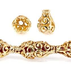 12x10mm 22kt Gold Plated Copper Scroll With Scalloped Edge Bead Cap *DISCONTINUED* (ONLINE ORDER ONLY)