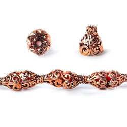 12x10mm Antiqued Copper Bead Cap Thick Filigree Design 8 inch 18 pcs (ONLINE ORDER ONLY)
