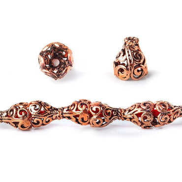 12x10mm Antiqued Copper Bead Cap Thick Filigree Design 8 inch 18 pcs (ONLINE ORDER ONLY)
