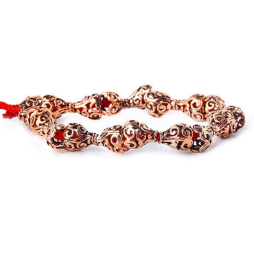 12x10mm Antiqued Copper Bead Cap Thick Filigree Design 8 inch 18 pcs (ONLINE ORDER ONLY)