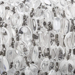 12x10mm Crystal Quartz plain oval Black Gold Chain by the foot 16 pieces (ONLINE ORDER ONLY)