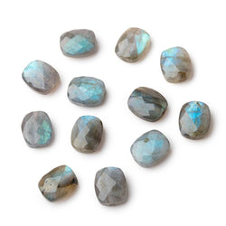 12x10mm Labradorite Faceted Rectangle Focal Set of 2 Beads AA 1mm hole (ONLINE ORDER ONLY)