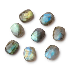 12x10mm Labradorite Faceted Rectangle Focals Set of 2 Beads AA 1mm hole (ONLINE ORDER ONLY)