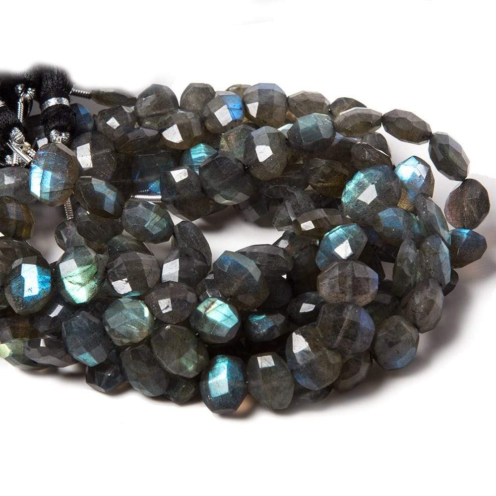12x10mm Labradorite side drilled Faceted Cushion Beads 7 inch 16 pieces (ONLINE ORDER ONLY)