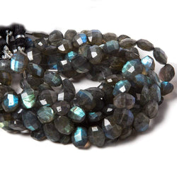 12x10mm Labradorite side drilled Faceted Cushion Beads 7 inch 16 pieces (ONLINE ORDER ONLY)