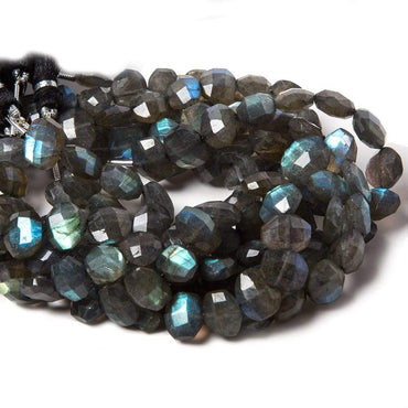 12x10mm Labradorite side drilled Faceted Cushion Beads 7 inch 16 pieces (ONLINE ORDER ONLY)