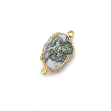 12x10x3mm Gold Leafed Solar Quartz Slice Connector 1 piece (ONLINE ORDER ONLY)