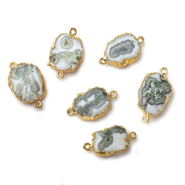 12x10x3mm Gold Leafed Solar Quartz Slice Connector 1 piece (ONLINE ORDER ONLY)