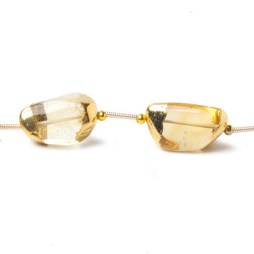 12x10x6-17x13x9mm Gold Leafed Citrine Plain Nugget Beads 8 inch 7 pieces (ONLINE ORDER ONLY)