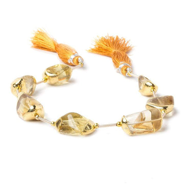 12x10x6-17x13x9mm Gold Leafed Citrine Plain Nugget Beads 8 inch 7 pieces (ONLINE ORDER ONLY)