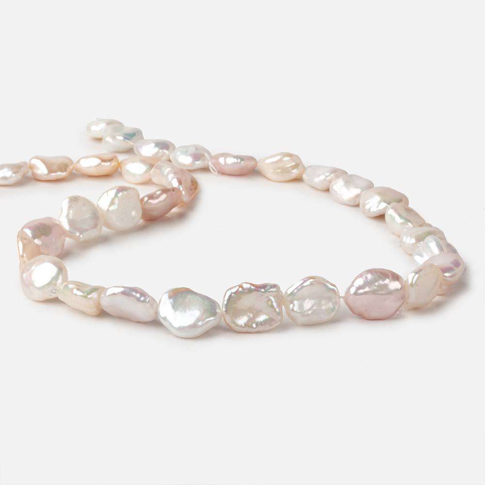 12x11-14x11mm Rose' White Straight Drilled Keshi Freshwater Pearls 16 inch 32 pieces (ONLINE ORDER ONLY)