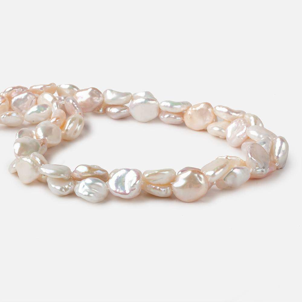12x11-14x11mm Rose' White Straight Drilled Keshi Freshwater Pearls 16 inch 32 pieces (ONLINE ORDER ONLY)