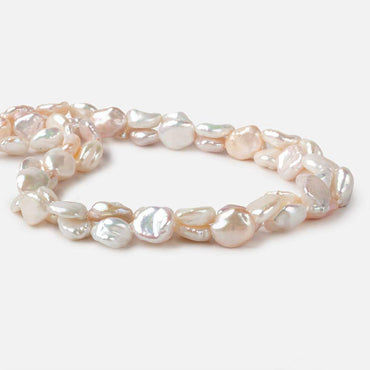12x11-14x11mm Rose' White Straight Drilled Keshi Freshwater Pearls 16 inch 32 pieces (ONLINE ORDER ONLY)