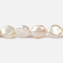 12x11-14x11mm Rose' White Straight Drilled Keshi Freshwater Pearls 16 inch 32 pieces (ONLINE ORDER ONLY)