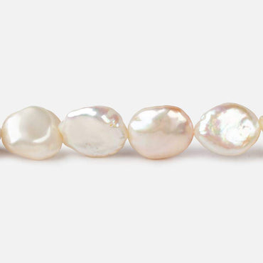 12x11-14x11mm Rose' White Straight Drilled Keshi Freshwater Pearls 16 inch 32 pieces (ONLINE ORDER ONLY)