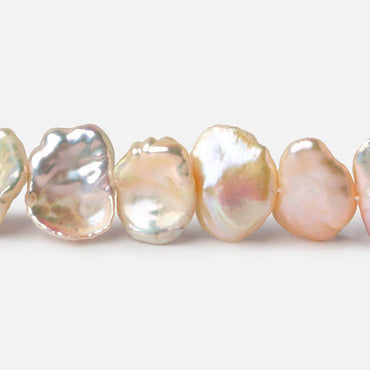 12x11-16x13mm Pale Salmon side drilled Keshi Freshwater Pearls 16 inch 36 pieces AA (ONLINE ORDER ONLY)