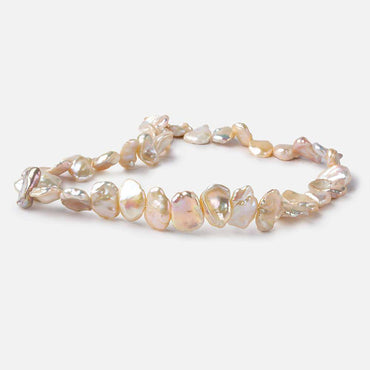 12x11-16x13mm Pale Salmon side drilled Keshi Freshwater Pearls 16 inch 36 pieces AA (ONLINE ORDER ONLY)