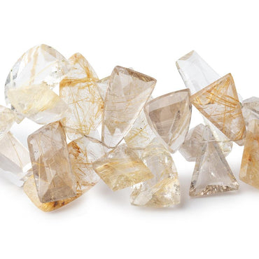 12x11-20x9mm Rutilated Quartz Faceted Multiple Shapes 8 inch 54 Beads AA (ONLINE ORDER ONLY)