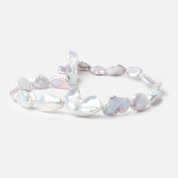 12x11-22x20mm Pale Silver Keshi Freshwater Pearls 16 inch 21 beads AA (ONLINE ORDER ONLY)