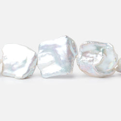 12x11-22x20mm Pale Silver Keshi Freshwater Pearls 16 inch 21 beads AA (ONLINE ORDER ONLY)