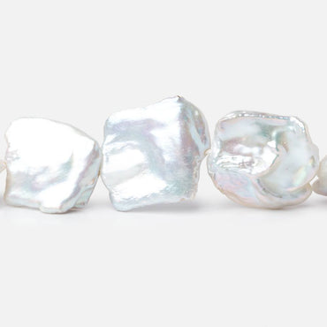 12x11-22x20mm Pale Silver Keshi Freshwater Pearls 16 inch 21 beads AA (ONLINE ORDER ONLY)