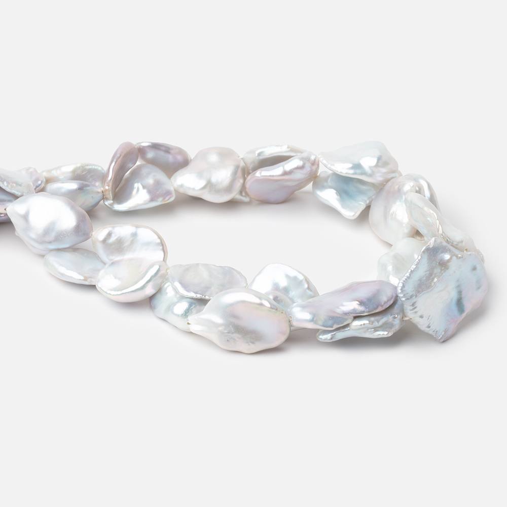 12x11-22x20mm Pale Silver Keshi Freshwater Pearls 16 inch 21 beads AA (ONLINE ORDER ONLY)