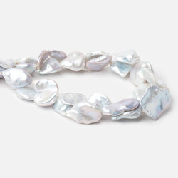 12x11-22x20mm Pale Silver Keshi Freshwater Pearls 16 inch 21 beads AA (ONLINE ORDER ONLY)