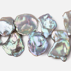 12x11-26x20mm Silver Peacock Ultra Keshi Freshwater Pearls 16 inch 37 pcs AAA (ONLINE ORDER ONLY)