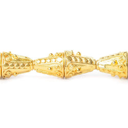 12x11mm 22kt Gold Plated Copper Bali Design Cone 8 inch 16 pieces (ONLINE ORDER ONLY)