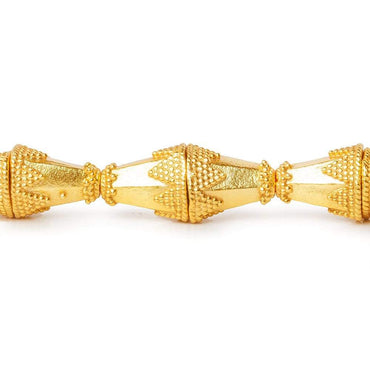 12x11mm 22kt Gold Plated Copper Granulated Design Oval Cone 8 inch 18 pieces (ONLINE ORDER ONLY)