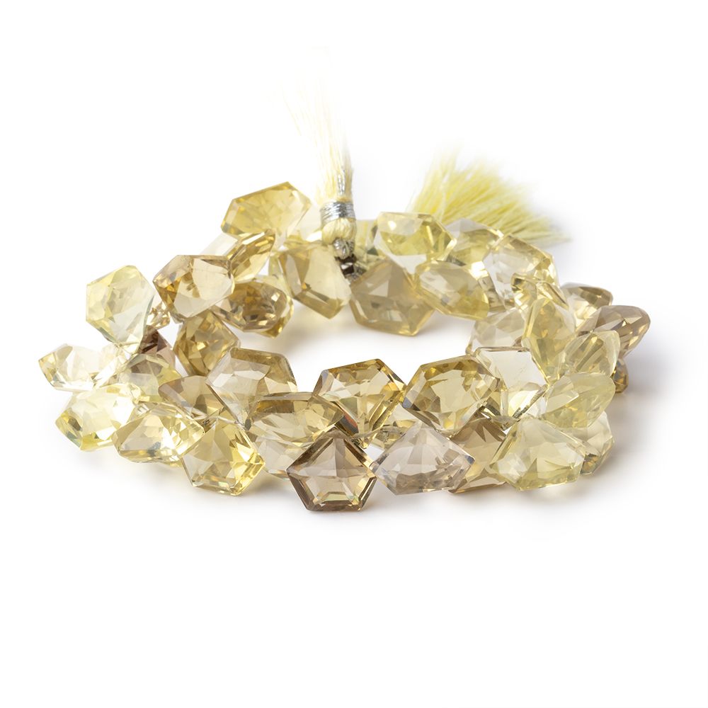 12x11mm Lemon Quartz Faceted Pentagonal Beads 7.5 inch 51 pieces AA Grade (ONLINE ORDER ONLY)