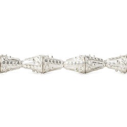 12x11mm Sterling Silver Plated Copper Cone Circular Bali Design 8 inch 16 pcs (ONLINE ORDER ONLY)